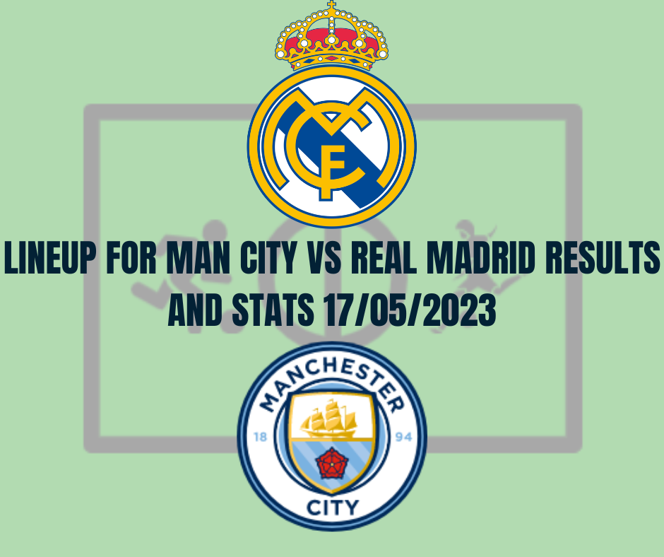 Lineup for Man City vs Real Madrid Results and Stats