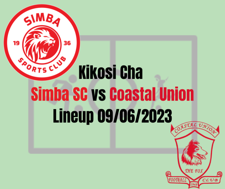 Kikosi Cha Simba SC vs Coastal Union, Lineup 09/06/2023