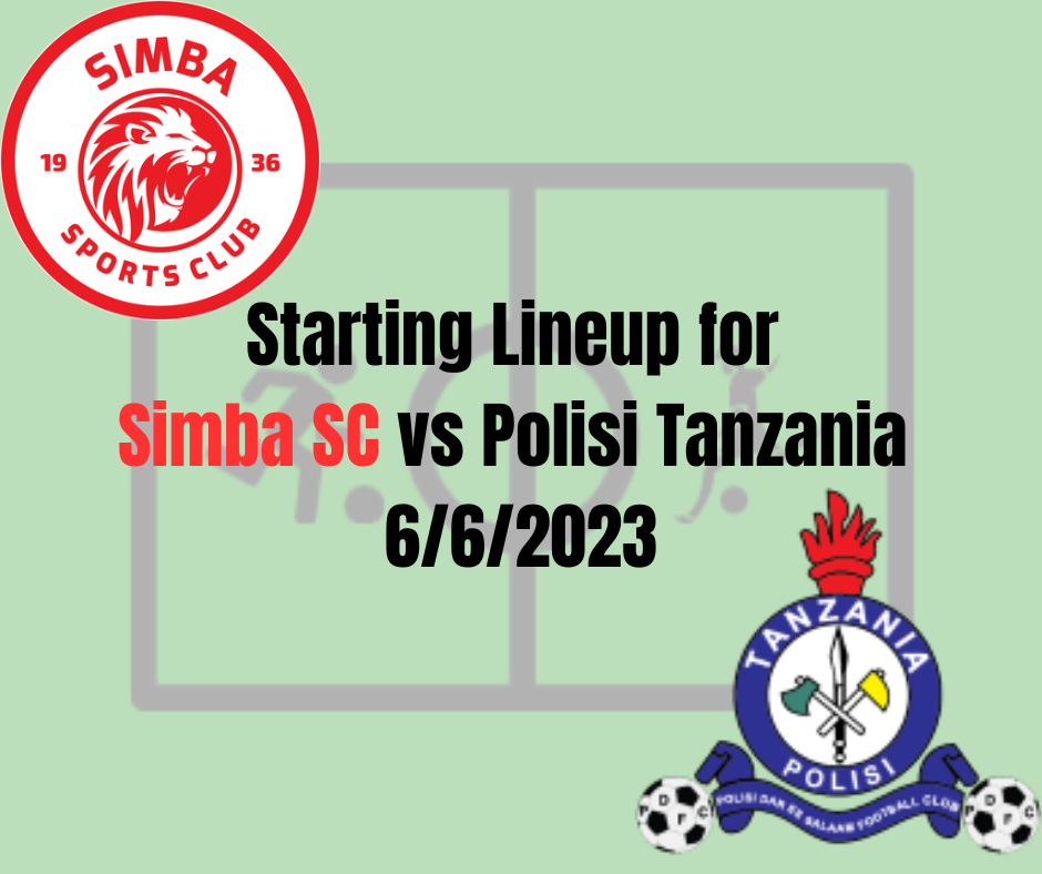 Starting Lineup for Simba SC vs Polisi Tanzania 6/6/2023 | Kikosi cha Simba SC Leo