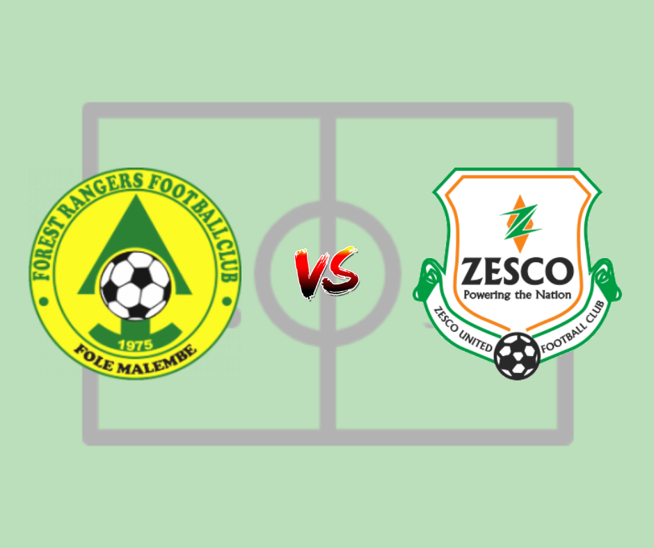 starting lineup for Forest Rangers Vs ZESCO United, results live score and Zambia Super league match fixtures today