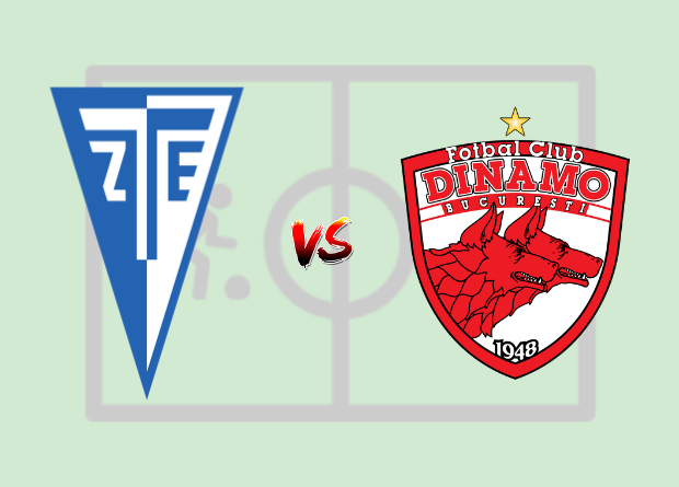 This sports page includes the starting lineup for Zalaegerszegi TE - Dinamo Bucureşti, as well as live match scores and commentary that highlights major match events.