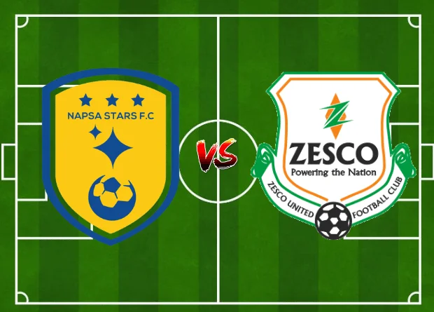 Zambia Super League Fixtures Today page features the lineup Preview for NAPSA Stars vs ZESCO United and the results in Live Match Score.