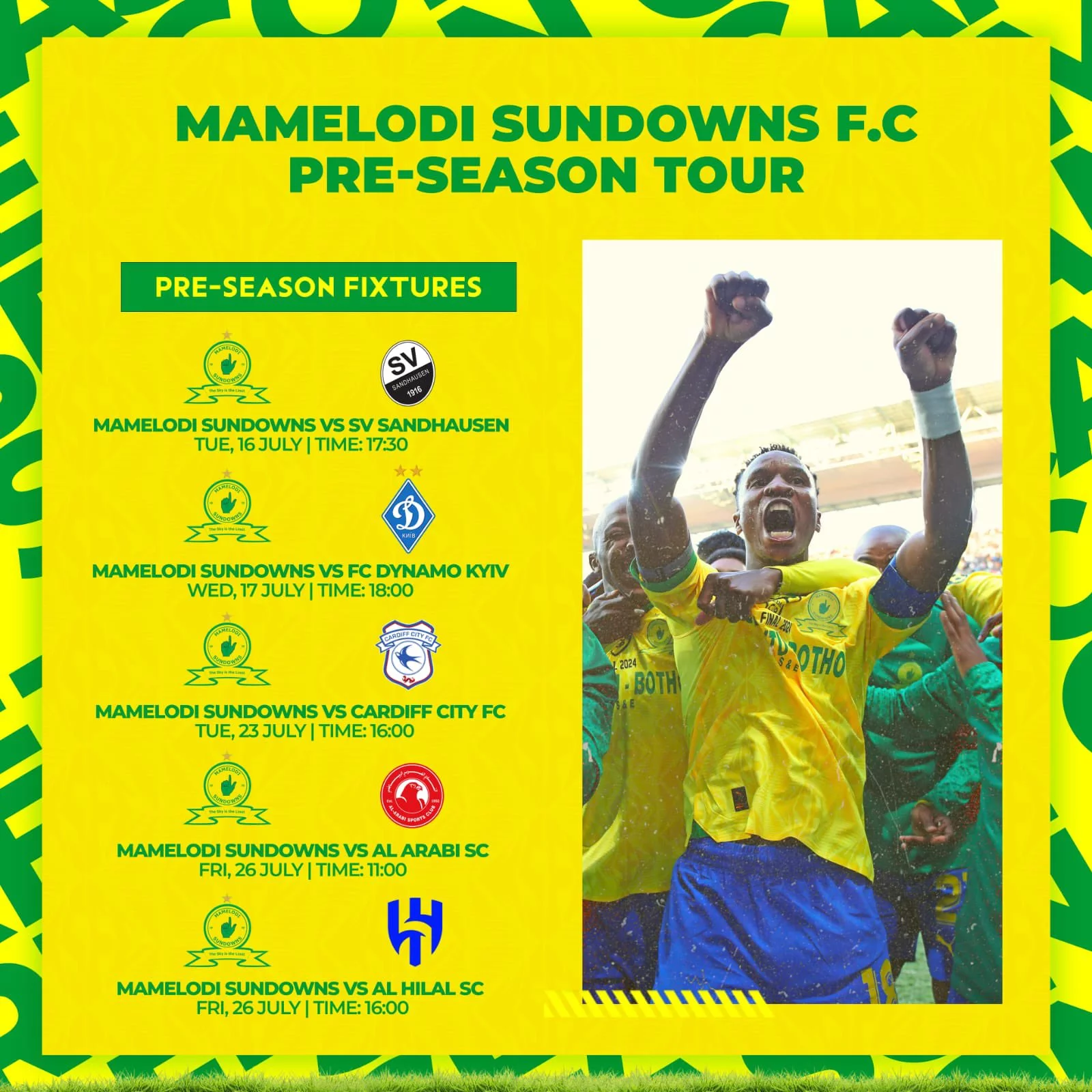 Mamelodi Sundowns Confirmed Five Pre-Season Games 2024