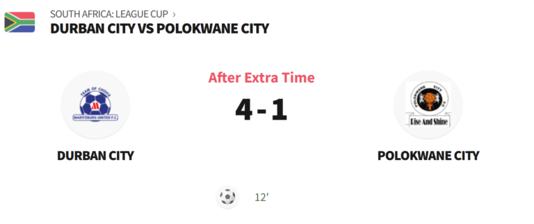 Durban City vs Polokwane City live score results