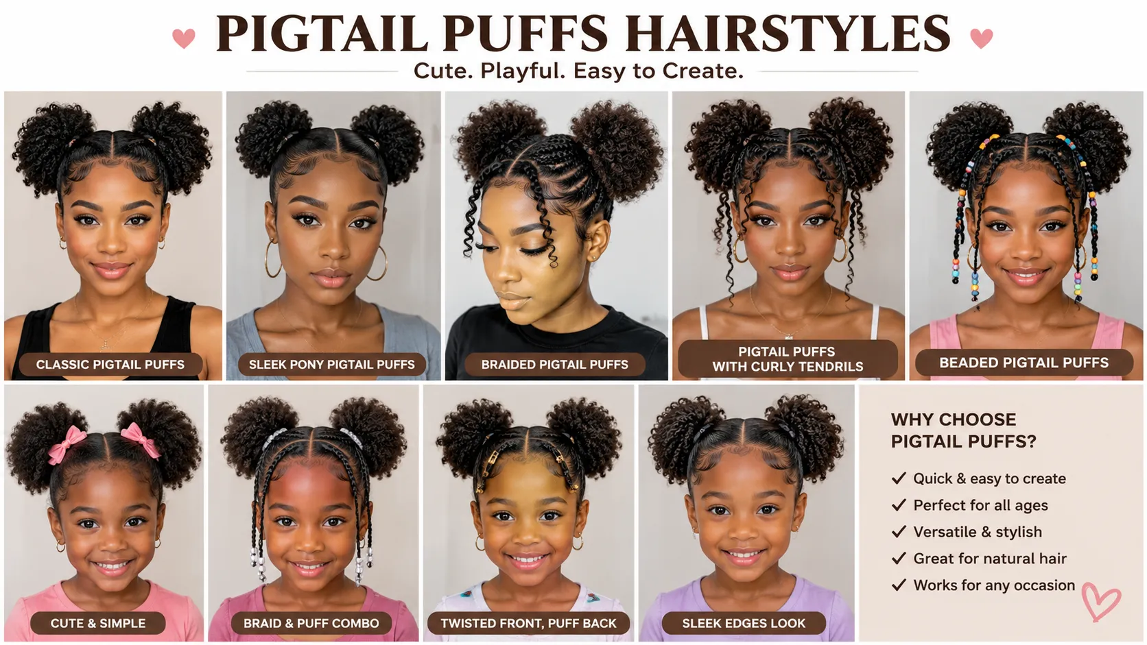 Pigtail Puffs for Kids
